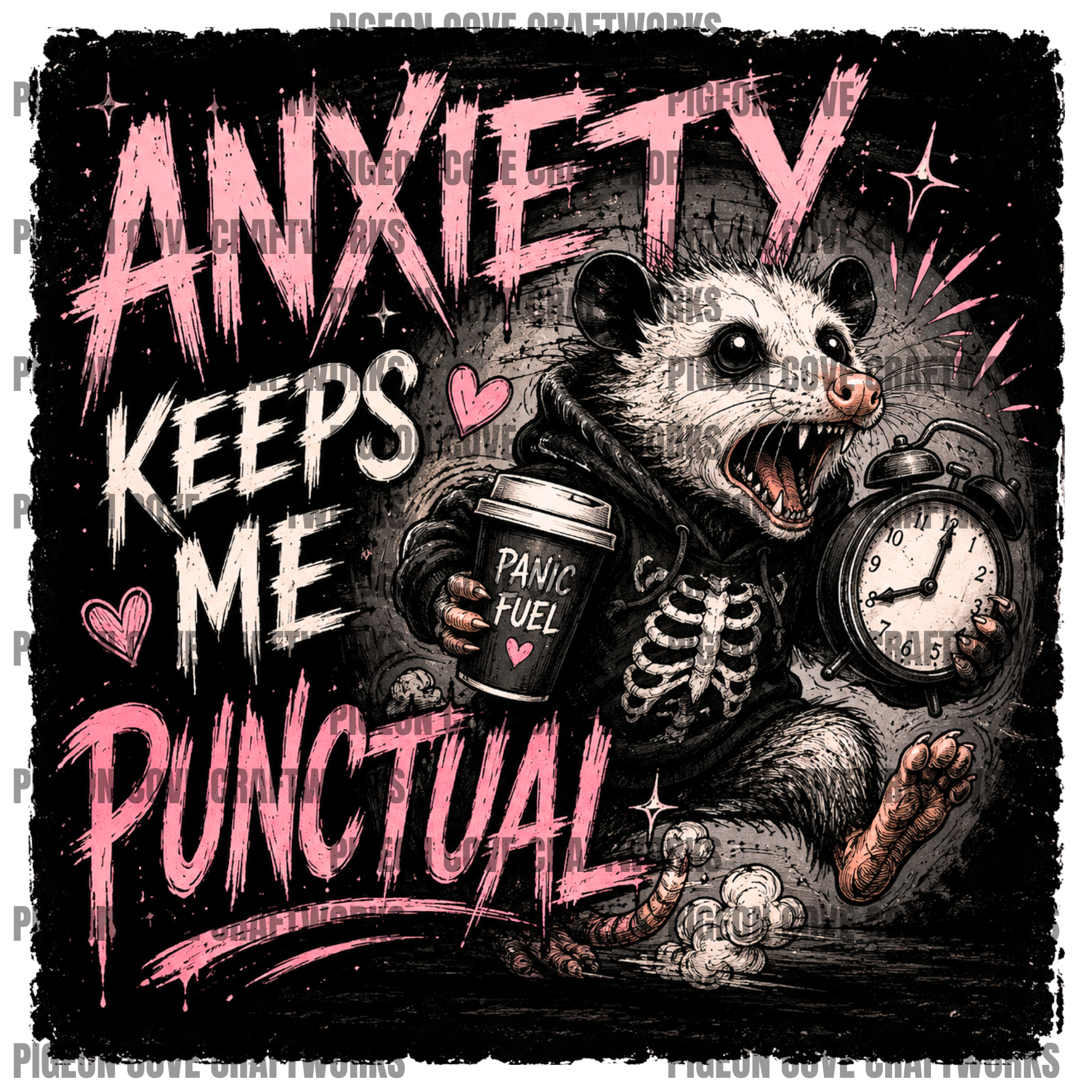 Anxiety Keeps Me Punctual – 2 PNG Variations